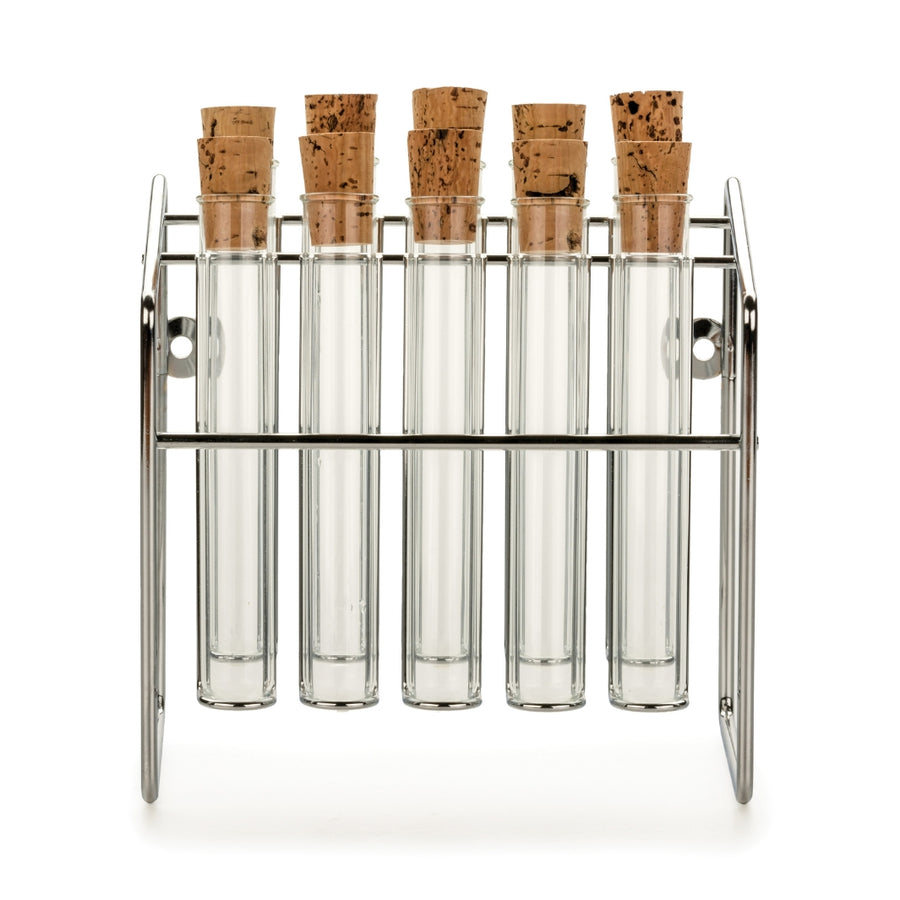 Glass Tube Spice Set | Set of 10 Clear Glass Tubes with Cork Stoppers | RSVP International | Keeping It Pretty @ Spice Craze®