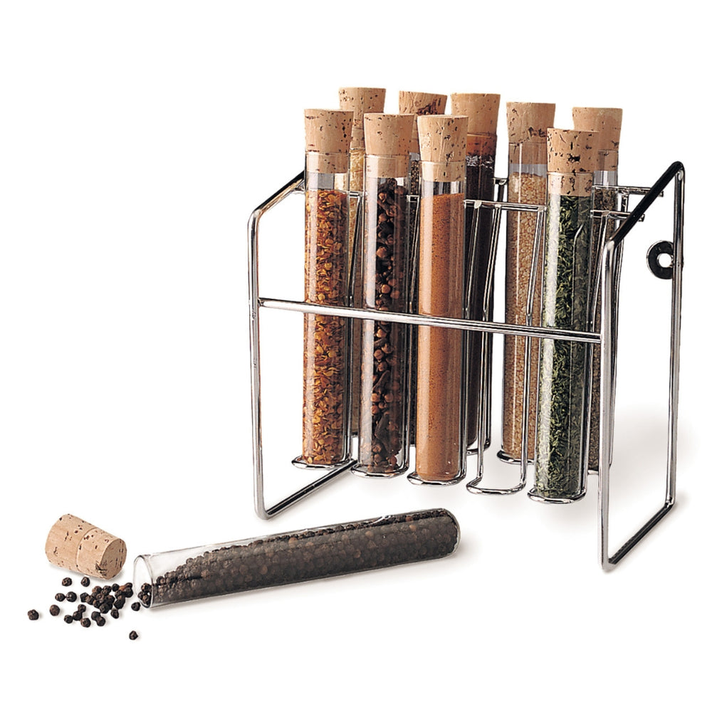Glass Tube Spice Set | Set of 10 Glass Tubes with Cork Stoppers | RSVP International | Keeping It Pretty @ Spice Craze®