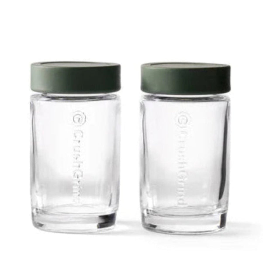 Green-Colored Set of Two Vaasa Spice Jars | CrushGrind® Denmark | Mills & Grinders @ Spice Craze®