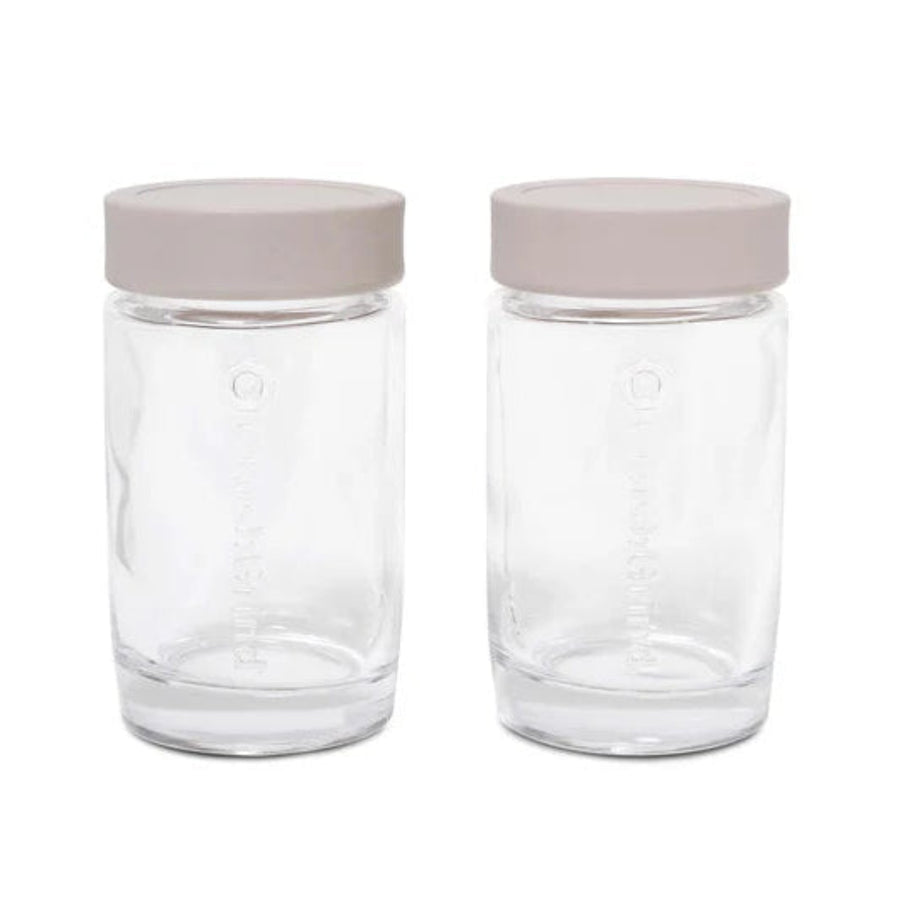 Off-White-Colored Set of Two Vaasa Spice Jars | CrushGrind® Denmark | Mills & Grinders @ Spice Craze®