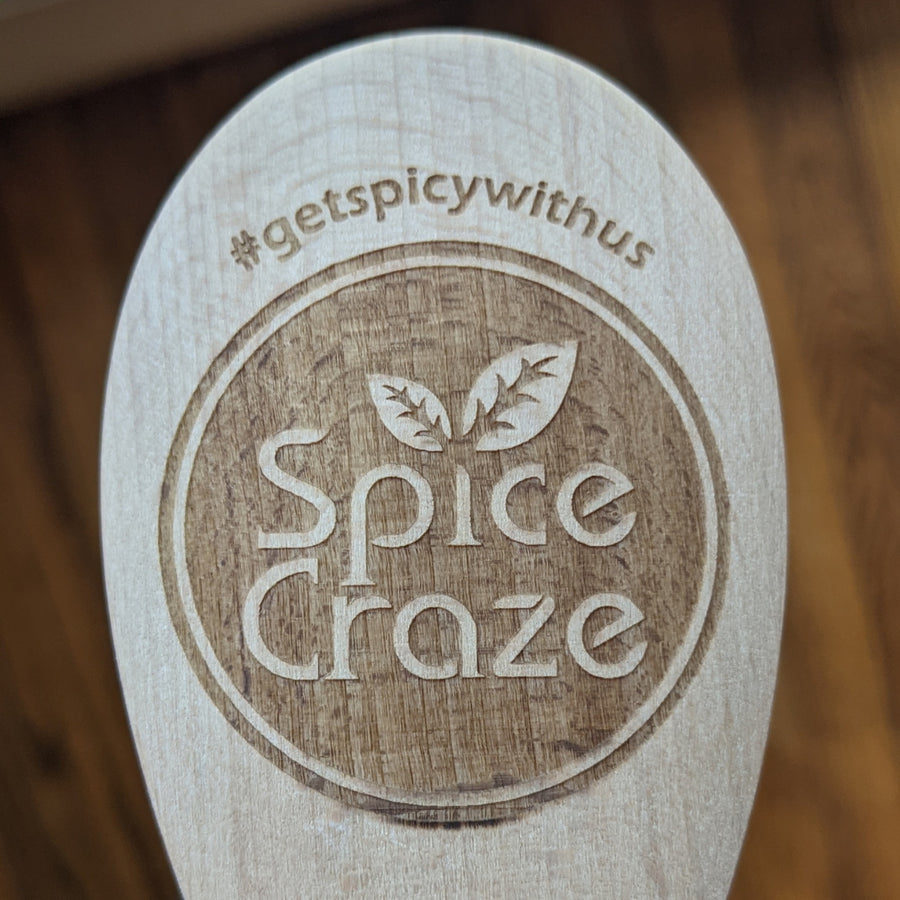 Spice Craze® Logo on Wooden Spoon | Measuring & Mixing and Merch @ Spice Craze®