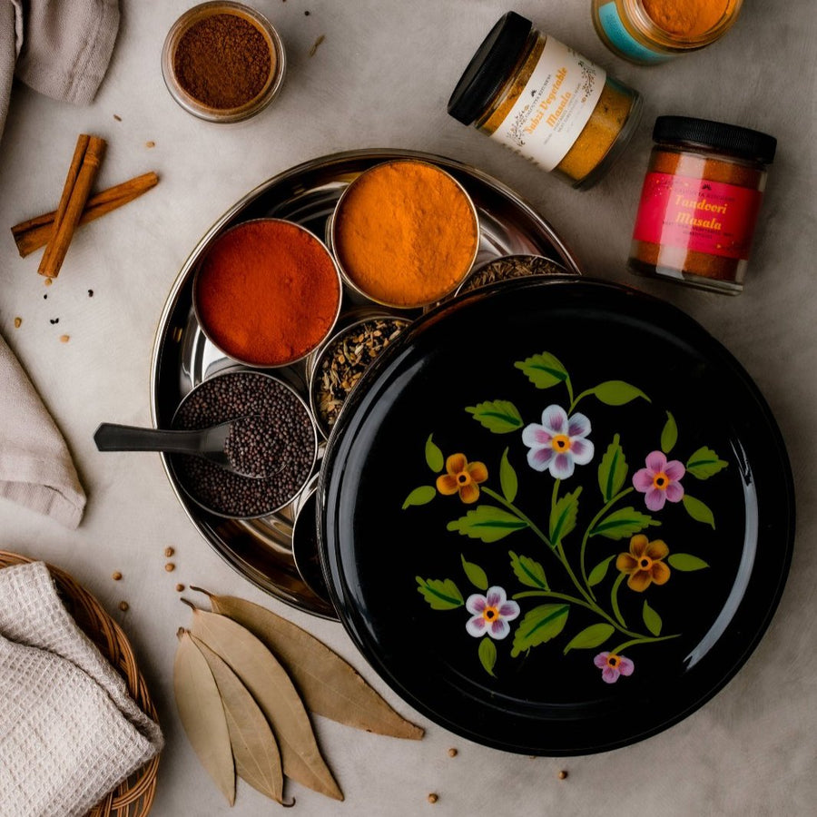 Black Indian Masala Dabba Spice Box | Calcutta Kitchens | Keeping It Pretty @ Spice Craze®