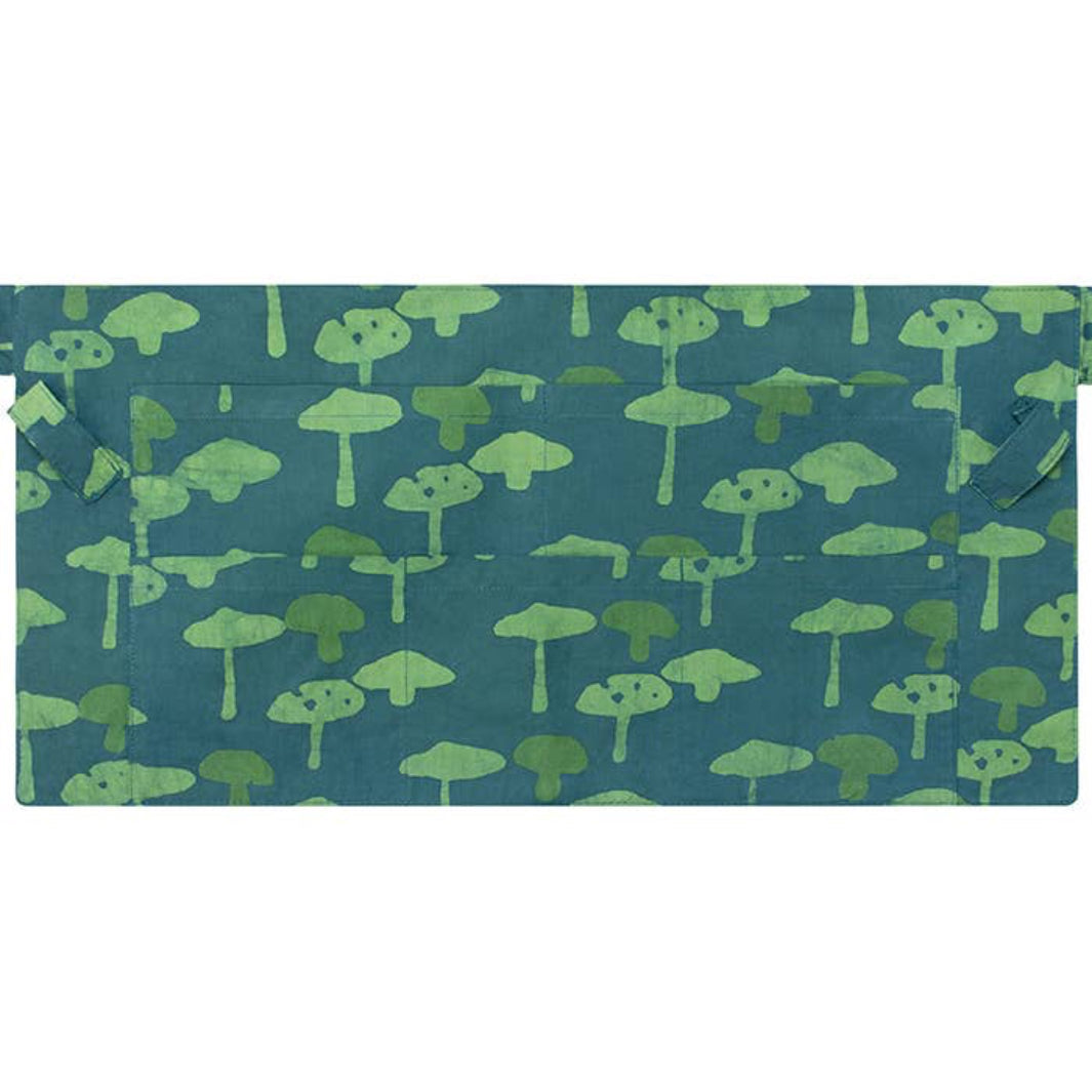 100% Organic Cotton Gardening Apron with Green Mushrooms | Global Mamas | Aprons & Linens @ Spice Craze®