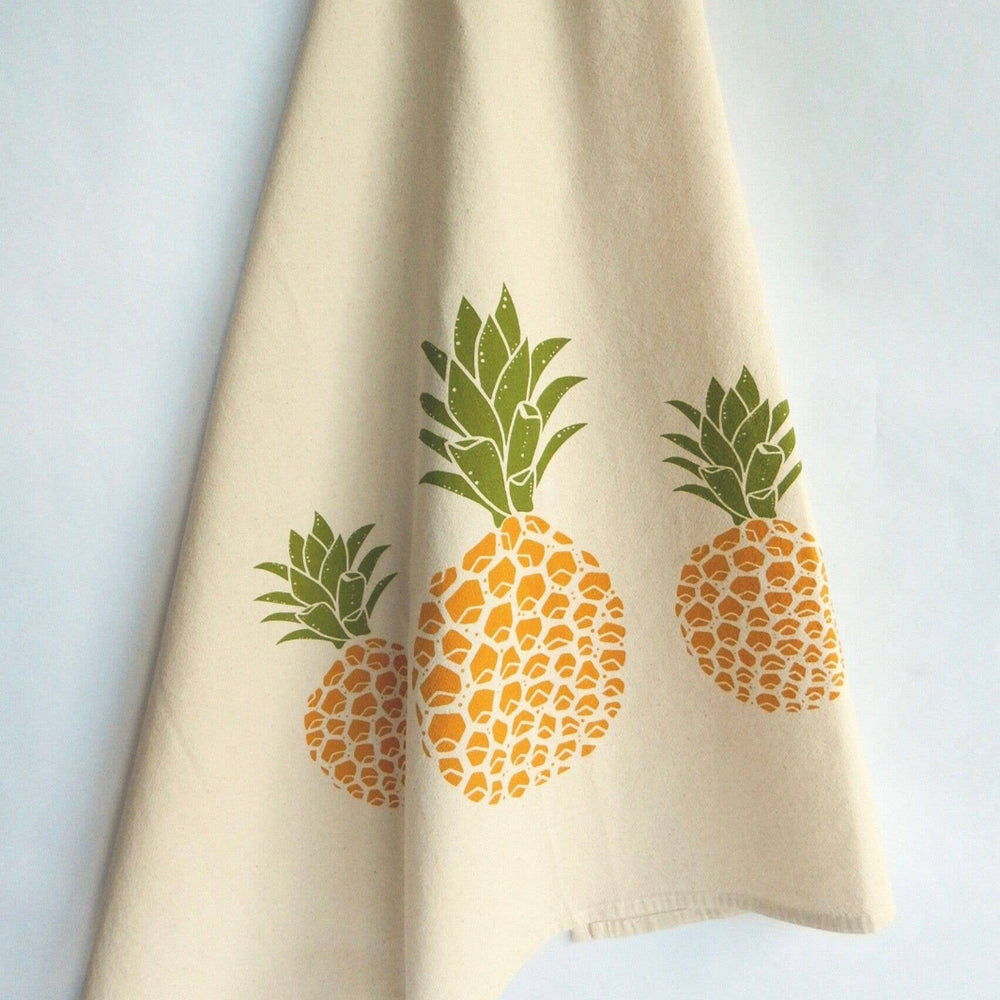 Handprinted Pineapple Tea Towel | The High Fiber | Aprons & Linens @ Spice Craze®