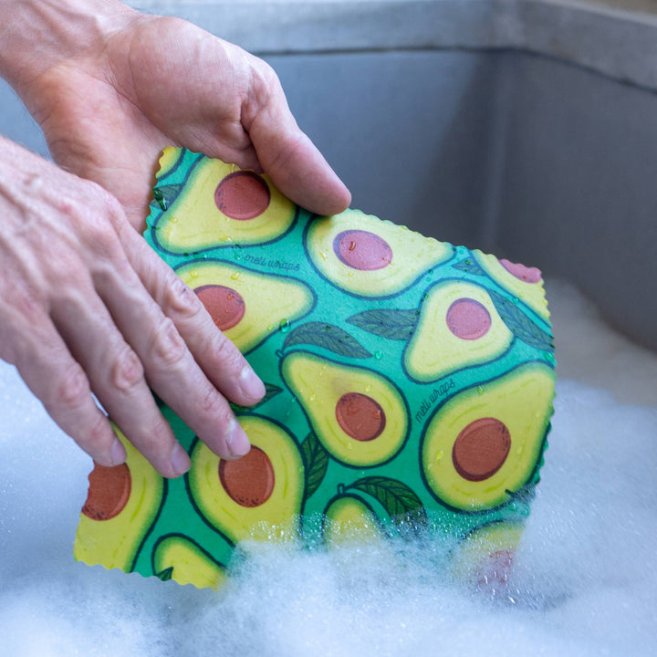 Washing Avocado Print Beeswax Meli Wraps® | Keeping It Pretty @ Spice Craze®