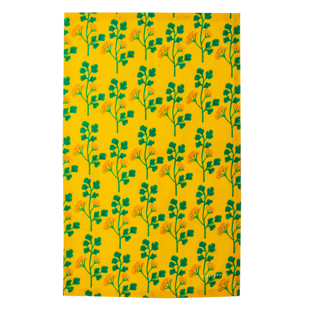 Yellow Towel of the Spicy Dish Towel Trio | Diaspora Co. | Aprons & Linens @ Spice Craze®