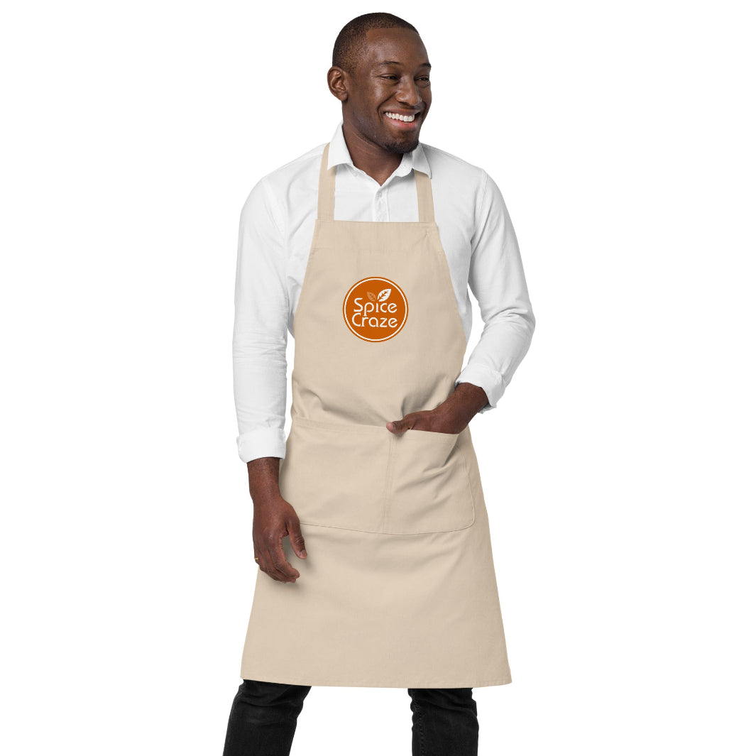 Orange-Colored Logo Organic Cotton Apron | Spice Craze® Merch @ Spice Craze®