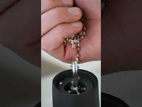 Video of Black Porcelain & Walnut Stockholm Salt or Pepper Mill | CrushGrind® Denmark | Mills & Grinders @ Spice Craze®