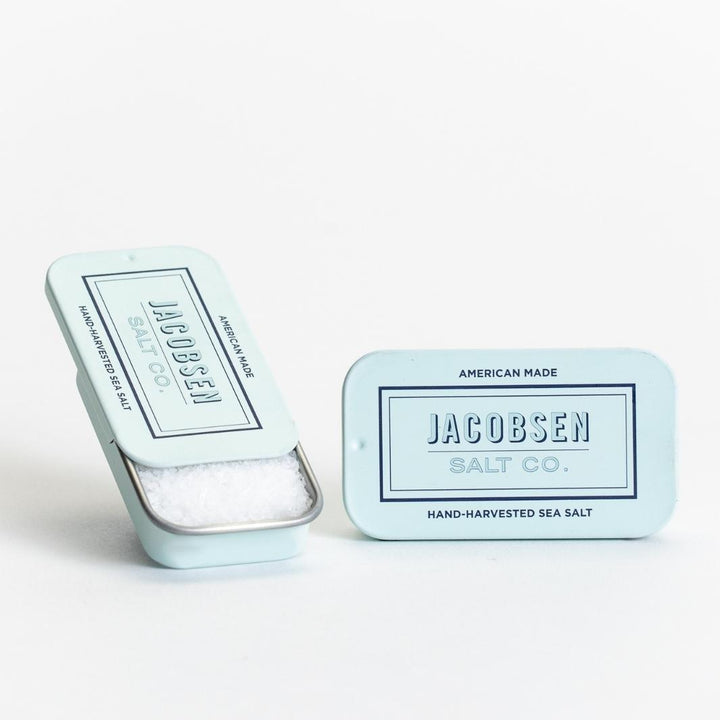 Two Blue Tins Filled with Hand-Harvested Sea Salt | Jacobsen Salt Co. @ Spice Craze®