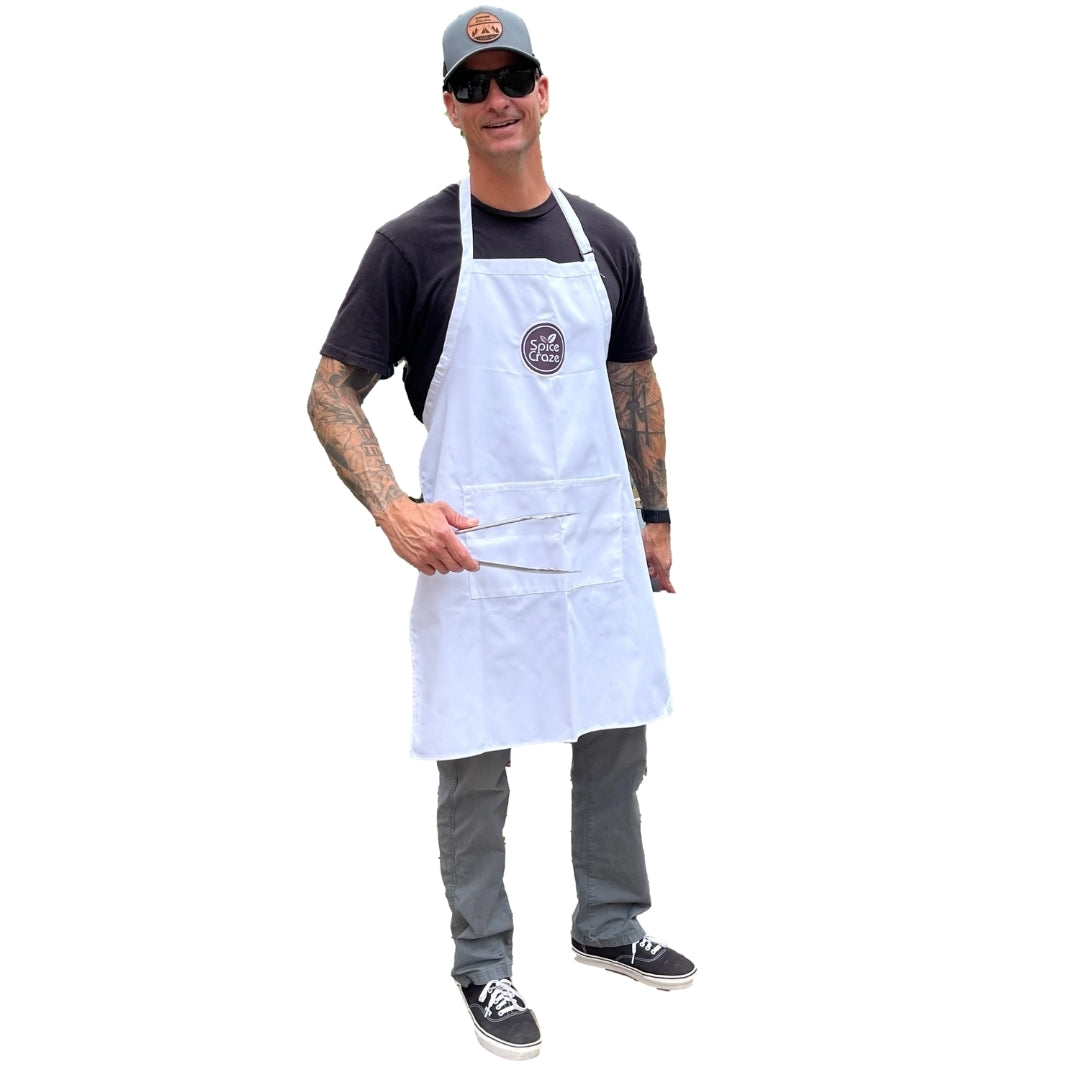 White Spice Craze® Butcher Apron | Aprons & Linens @ Spice Craze®