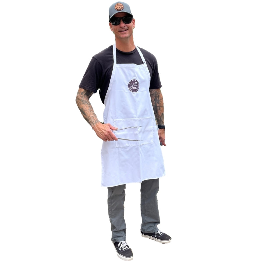 White Spice Craze® Butcher Apron | Aprons & Linens @ Spice Craze®
