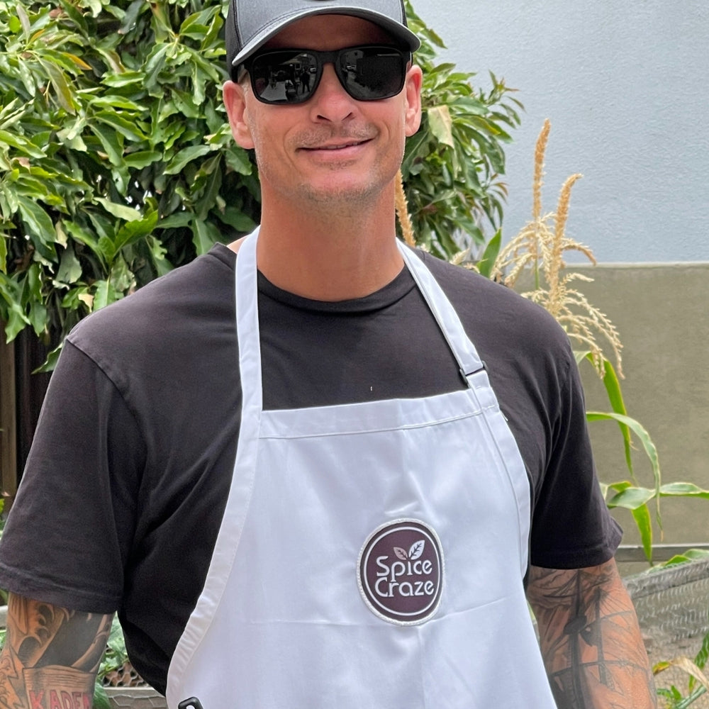 White Spice Craze® Butcher Apron | Aprons & Linens @ Spice Craze®