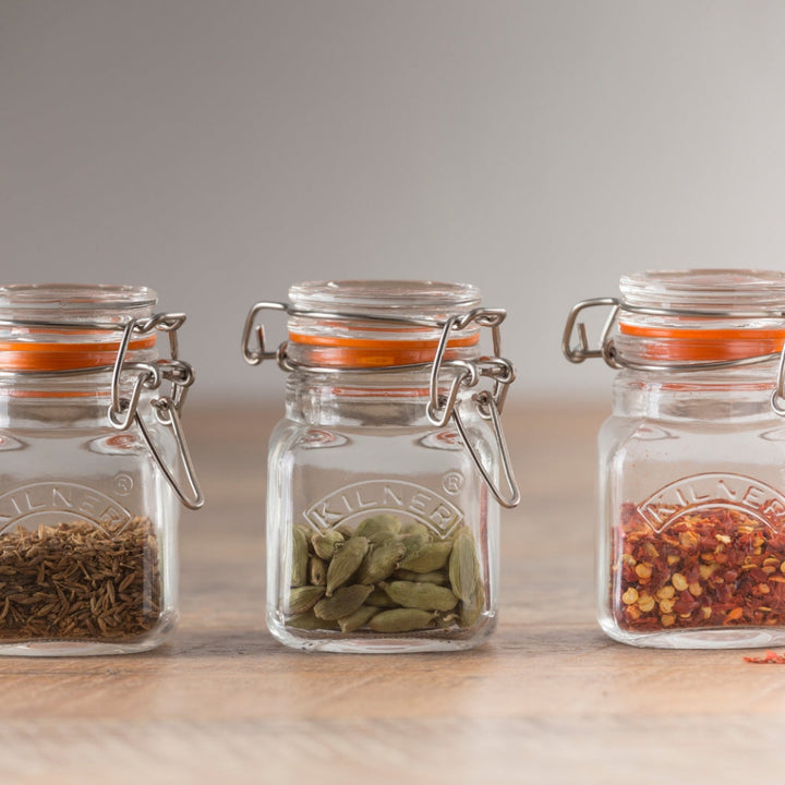 Glass Clip Top Spice Jar Set - Six Spice Jars and Wooden Crate | Kilner® by The Rayware Group | Keeping It Pretty @ Spice Craze®